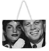 John F Kennedy And Jackie - Weekender Tote Bag Weekender Tote Bag Pixels 24" x 16" White 