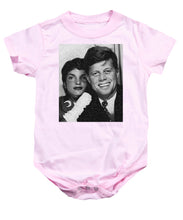 John F Kennedy And Jackie - Baby Onesie Baby Onesie Pixels Pink Small 