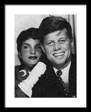 John F Kennedy And Jackie - Framed Print Framed Print Pixels 12.000" x 16.000" Black White