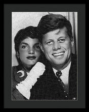 John F Kennedy And Jackie - Framed Print Framed Print Pixels 15.000" x 20.000" Black Black