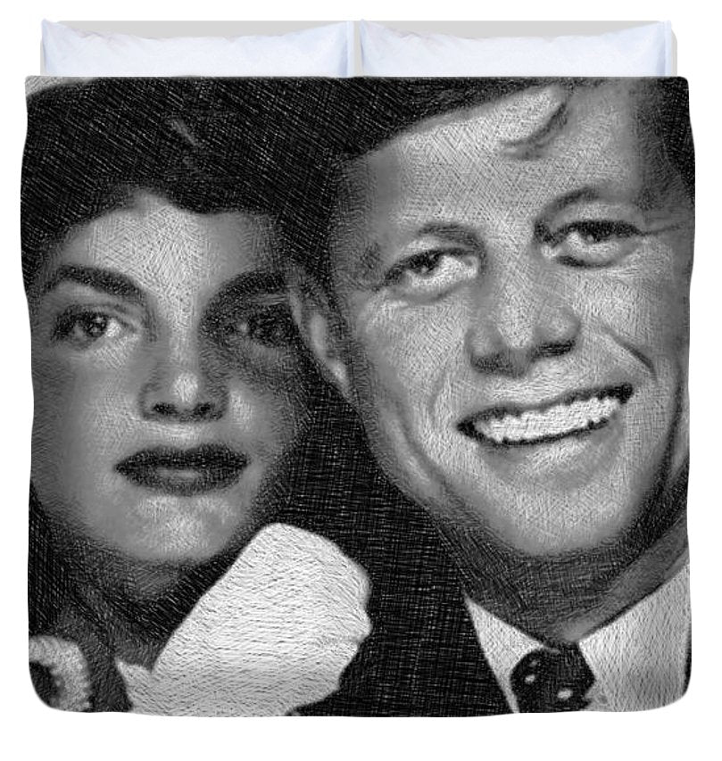 John F Kennedy And Jackie - Duvet Cover Duvet Cover Pixels King  