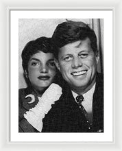John F Kennedy And Jackie - Framed Print Framed Print Pixels 18.000" x 24.000" White White