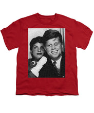 John F Kennedy And Jackie - Youth T-Shirt Youth T-Shirt Pixels Red Small 