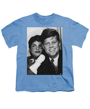 John F Kennedy And Jackie - Youth T-Shirt Youth T-Shirt Pixels Carolina Blue Small 