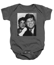 John F Kennedy And Jackie - Baby Onesie Baby Onesie Pixels Charcoal Small 