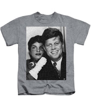 John F Kennedy And Jackie - Kids T-Shirt Kids T-Shirt Pixels Heather Small 