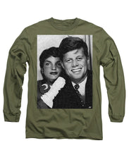 John F Kennedy And Jackie - Long Sleeve T-Shirt Long Sleeve T-Shirt Pixels Military Green Small 
