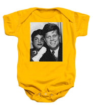 John F Kennedy And Jackie - Baby Onesie Baby Onesie Pixels Gold Small 