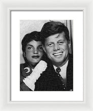 John F Kennedy And Jackie - Framed Print Framed Print Pixels 10.500" x 14.000" White White