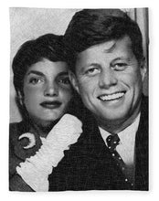 John F Kennedy And Jackie - Blanket Blanket Pixels 60" x 80" Plush Fleece 