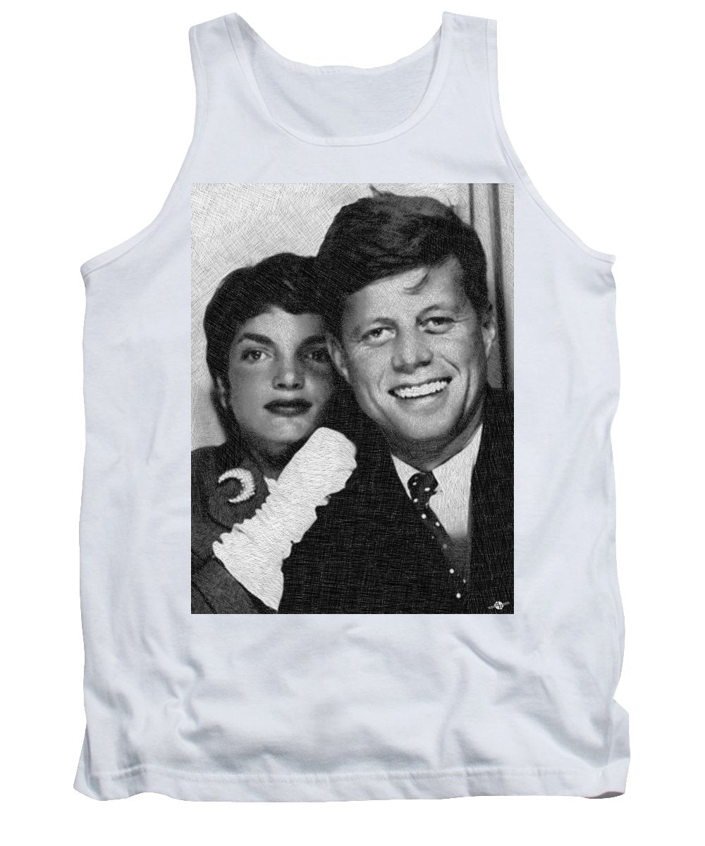 John F Kennedy And Jackie - Tank Top Tank Top Pixels White Small 