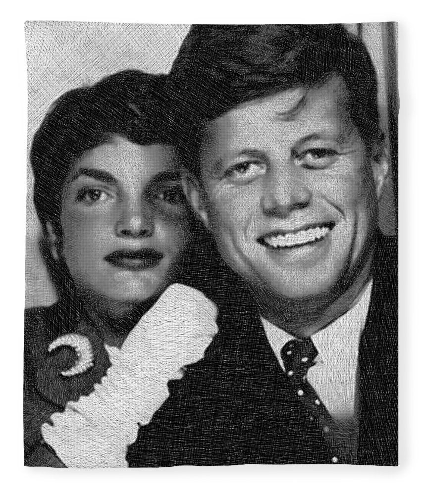 John F Kennedy And Jackie - Blanket Blanket Pixels 50