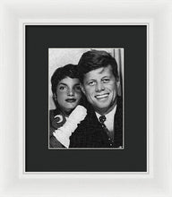 John F Kennedy And Jackie - Framed Print Framed Print Pixels 6.000" x 8.000" White Black