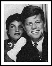 John F Kennedy And Jackie - Framed Print Framed Print Pixels 30.000" x 40.000" Black White