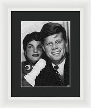John F Kennedy And Jackie - Framed Print Framed Print Pixels 9.000" x 12.000" White Black
