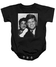 John F Kennedy And Jackie - Baby Onesie Baby Onesie Pixels Black Small 