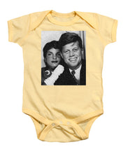 John F Kennedy And Jackie - Baby Onesie Baby Onesie Pixels Soft Yellow Small 