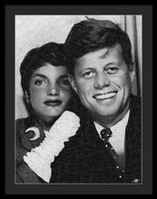 John F Kennedy And Jackie - Framed Print Framed Print Pixels 22.500" x 30.000" Black Black