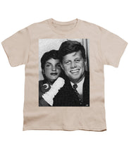 John F Kennedy And Jackie - Youth T-Shirt Youth T-Shirt Pixels Cream Small 
