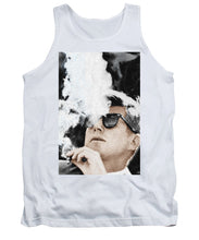 John F Kennedy Cigar And Sunglasses 2 Large - Tank Top Tank Top Pixels White Small 
