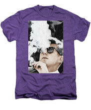 John F Kennedy Cigar And Sunglasses 2 Large - Men's Premium T-Shirt Men's Premium T-Shirt Pixels Deep Purple Heather Small 