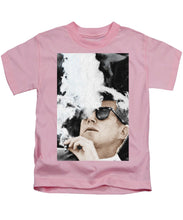 John F Kennedy Cigar And Sunglasses 2 Large - Kids T-Shirt Kids T-Shirt Pixels Pink Small 