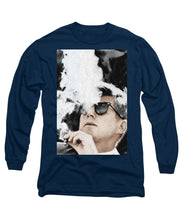 John F Kennedy Cigar And Sunglasses 2 Large - Long Sleeve T-Shirt Long Sleeve T-Shirt Pixels Navy Small 