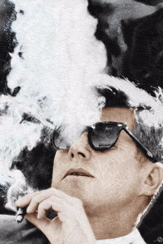 John F Kennedy Cigar And Sunglasses 2 Large - Art Print Art Print Pixels   