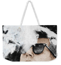 John F Kennedy Cigar And Sunglasses 2 Large - Weekender Tote Bag Weekender Tote Bag Pixels 24" x 16" White 