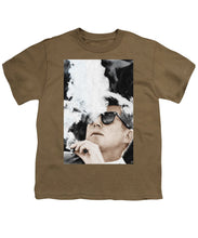 John F Kennedy Cigar And Sunglasses 2 Large - Youth T-Shirt Youth T-Shirt Pixels Safari Green Small 