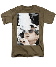 John F Kennedy Cigar And Sunglasses 2 Large - Men's T-Shirt  (Regular Fit) Men's T-Shirt (Regular Fit) Pixels Safari Green Small 