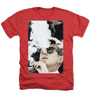 John F Kennedy Cigar And Sunglasses 2 Large - Heathers T-Shirt Heathers T-Shirt Pixels Red Small 