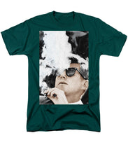 John F Kennedy Cigar And Sunglasses 2 Large - Men's T-Shirt  (Regular Fit) Men's T-Shirt (Regular Fit) Pixels Hunter Green Small 