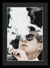 John F Kennedy Cigar And Sunglasses 2 Large - Framed Print Framed Print Pixels 13.375" x 20.000" Black Black