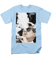 John F Kennedy Cigar And Sunglasses 2 Large - Men's T-Shirt  (Regular Fit) Men's T-Shirt (Regular Fit) Pixels Light Blue Small 