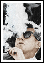 John F Kennedy Cigar And Sunglasses 2 Large - Framed Print Framed Print Pixels 32.000" x 48.000" Black White