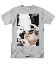John F Kennedy Cigar And Sunglasses 2 Large - Men's T-Shirt  (Regular Fit) Men's T-Shirt (Regular Fit) Pixels Heather Small 