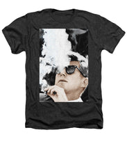 John F Kennedy Cigar And Sunglasses 2 Large - Heathers T-Shirt Heathers T-Shirt Pixels Charcoal Small 