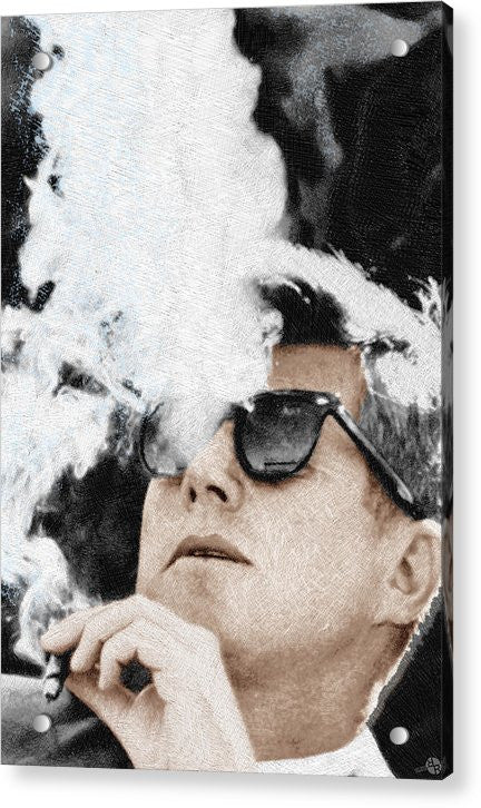 John F Kennedy Cigar And Sunglasses 2 Large - Acrylic Print Acrylic Print Pixels 6.625