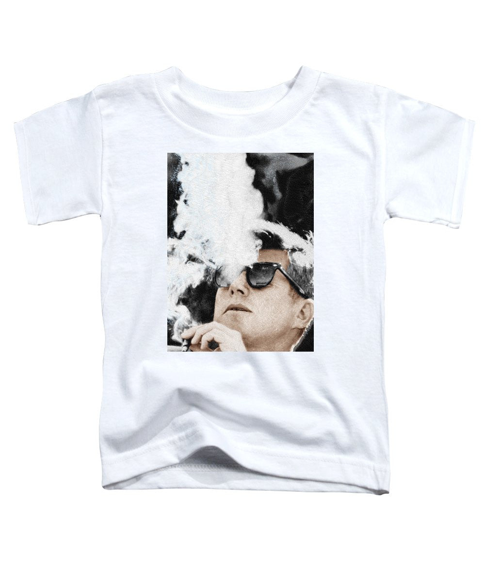 John F Kennedy Cigar And Sunglasses 2 Large - Toddler T-Shirt Toddler T-Shirt Pixels White Small 