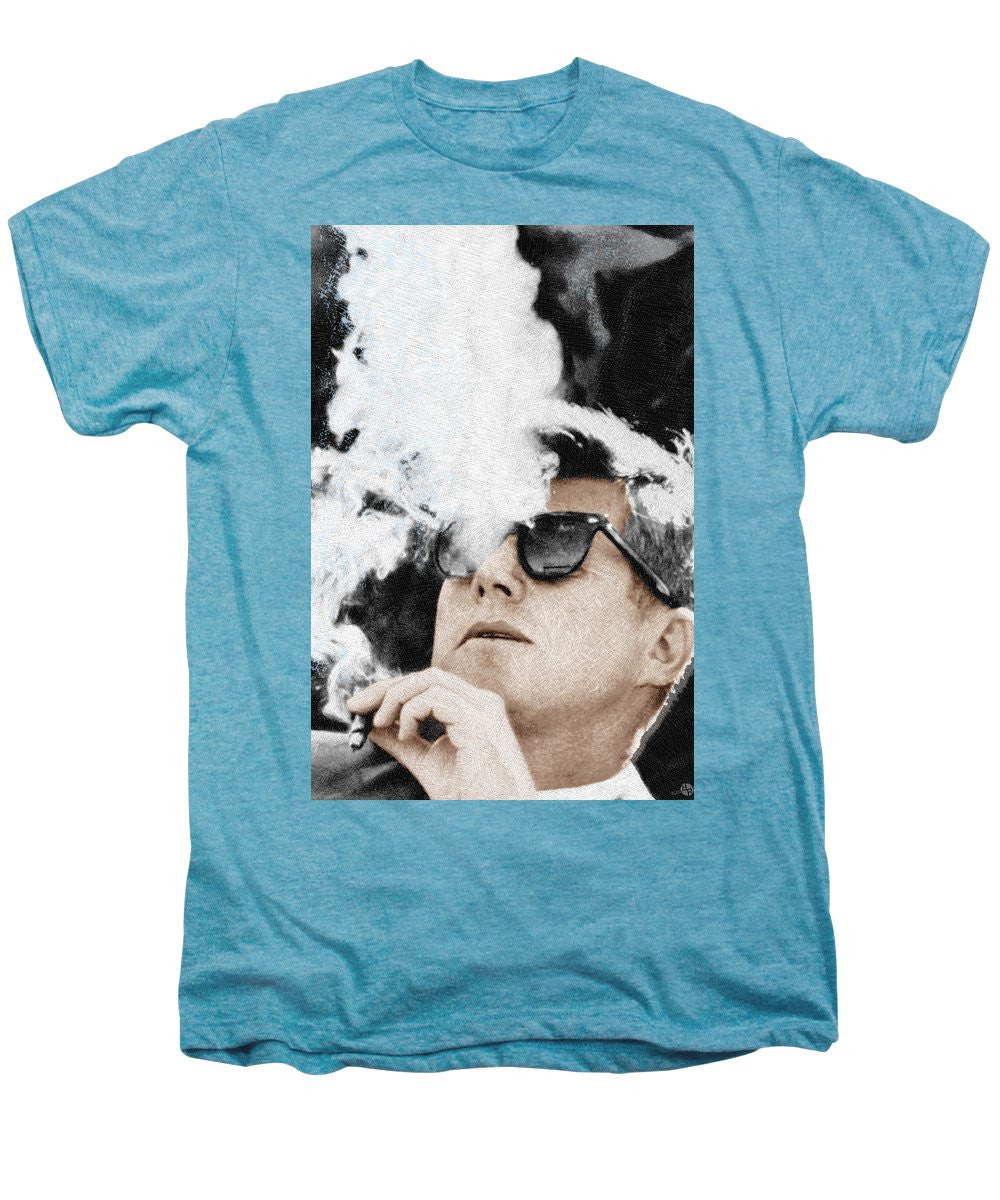 John F Kennedy Cigar And Sunglasses 2 Large - Men's Premium T-Shirt Men's Premium T-Shirt Pixels   