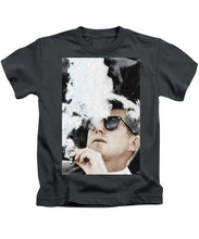 John F Kennedy Cigar And Sunglasses 2 Large - Kids T-Shirt Kids T-Shirt Pixels Charcoal Small 