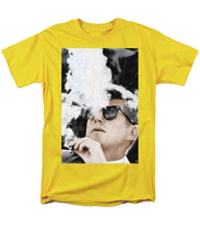 John F Kennedy Cigar And Sunglasses 2 Large - Men's T-Shirt  (Regular Fit) Men's T-Shirt (Regular Fit) Pixels Yellow Small 
