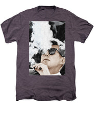 John F Kennedy Cigar And Sunglasses 2 Large - Men's Premium T-Shirt Men's Premium T-Shirt Pixels Moth Heather Small 