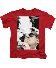 John F Kennedy Cigar And Sunglasses 2 Large - Kids T-Shirt Kids T-Shirt Pixels Red Small 