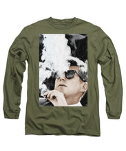 John F Kennedy Cigar And Sunglasses 2 Large - Long Sleeve T-Shirt Long Sleeve T-Shirt Pixels Military Green Small 