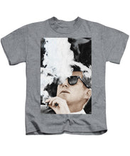 John F Kennedy Cigar And Sunglasses 2 Large - Kids T-Shirt Kids T-Shirt Pixels Heather Small 