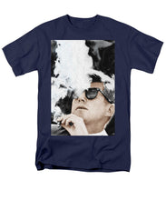John F Kennedy Cigar And Sunglasses 2 Large - Men's T-Shirt  (Regular Fit) Men's T-Shirt (Regular Fit) Pixels Navy Small 