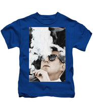 John F Kennedy Cigar And Sunglasses 2 Large - Kids T-Shirt Kids T-Shirt Pixels Royal Small 