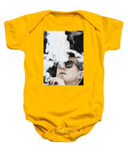 John F Kennedy Cigar And Sunglasses 2 Large - Baby Onesie Baby Onesie Pixels Gold Small 